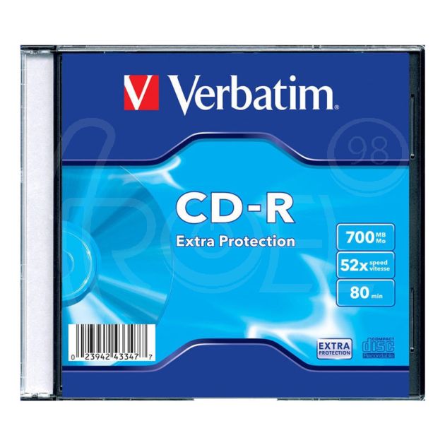 CD-R диск VERBATIM Extra Protection, 700MB, 52x, тънка кутия main product photo