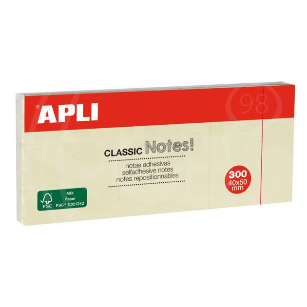 Самозалепващи листчета APLI, 38 x 51 мм, жълти main product photo