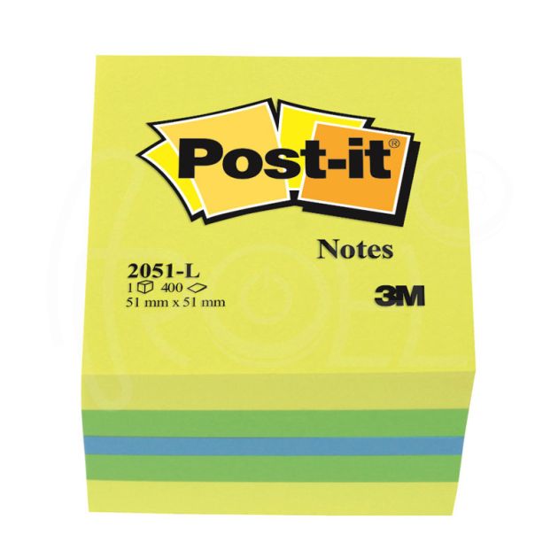 Самозалепващи листчета Post-it 2051-L, мини куб лимон, 400л., 51 х 51 мм main product photo