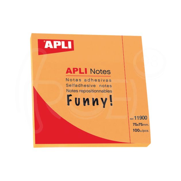 Самозалепващи листчета APLI, неон, 75 x 75 мм, цветни main product photo
