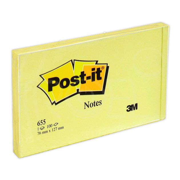Самозалепващи листчета Post-it 655, 127 х 76 мм, 100 л., жълти main product photo