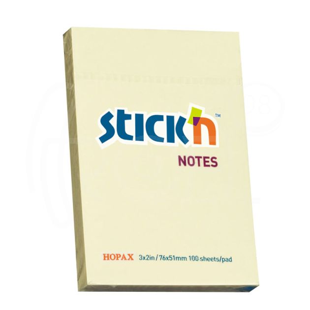 Самозалепващи листчета Stick`N, пастел, 76 x 51 мм., жълти main product photo