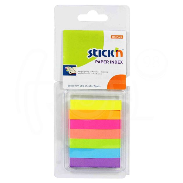 Индекси Stick'N, неон, 50 х 10 мм, 7 х 40 л., цветни main product photo