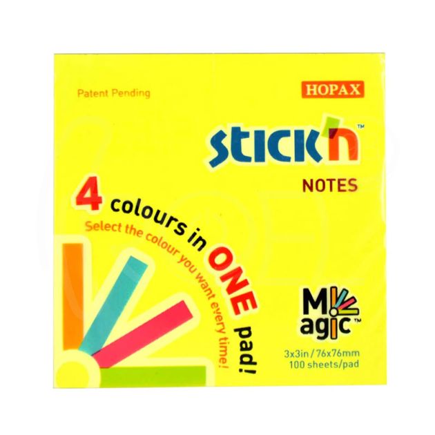 Самозалепващи листчета Stick`N, неон, 76 x 76 мм, 4 цв. main product photo