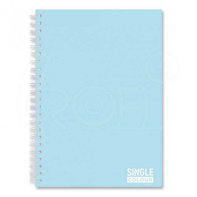Тетрадка A5 спир. тв.корица Slim UV Pastel Single Colour, 100 л.ред, 2 теми, 80 г/м2 main product photo