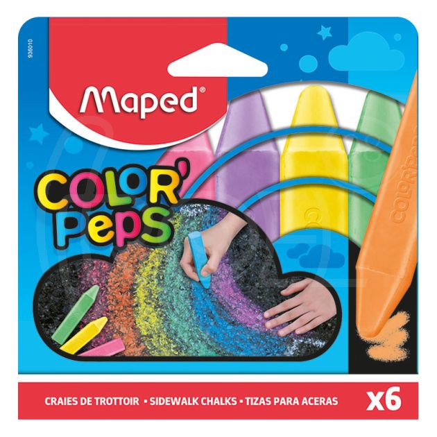 Тебешир безпрахов Maped Maxi, 6 цвята main product photo