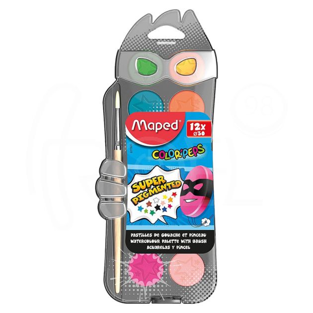 Водни бои Maped Color'peps, ф30, 12 цвята, с четка main product photo