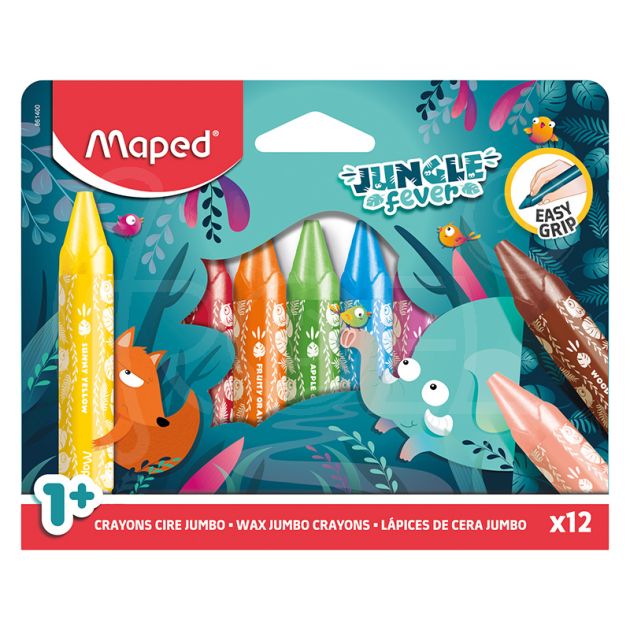Восъчни пастели Maped Jungle Fever Jumbo, 12 цвята main product photo