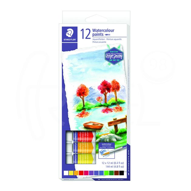 Акварелни бои Staedtler Design Journey, 12 цвята x 12 мл. main product photo