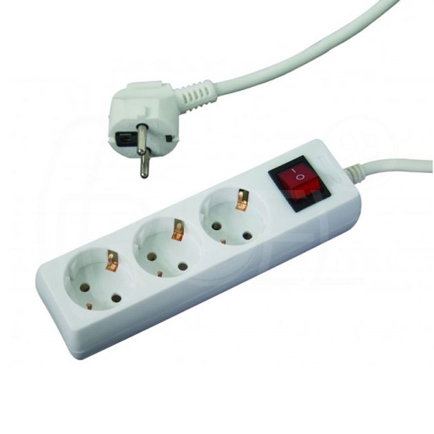 Разклонител с 3 гнезда с ключ, 1.5м кабел main product photo