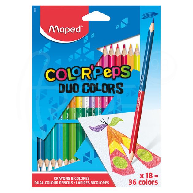 Цветни моливи Maped Color'Peps Duo, 18 броя - 36 цвята main product photo