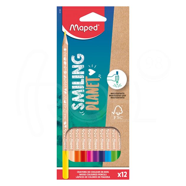 Цветни моливи Maped Smiling Planet, 12 цвята main product photo