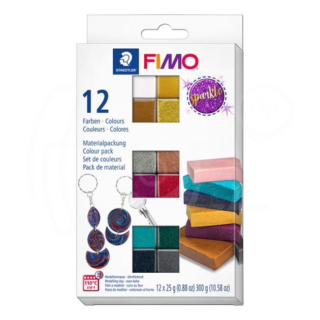 Комплект глина Staedtler Fimo Sparkle, 12 цв. х 25 гр. main product photo