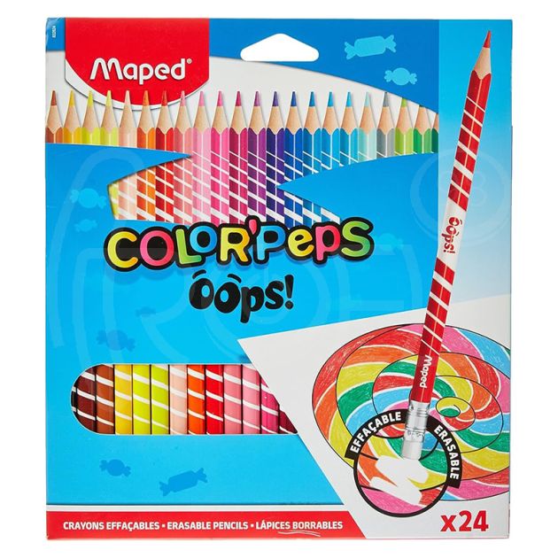 Цветни моливи Maped ColorPeps Oops, изтриваеми, 24 цвята main product photo