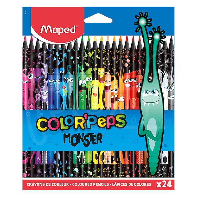 Цветни моливи Maped ColorPeps Black Monster, 24 цвята main product photo