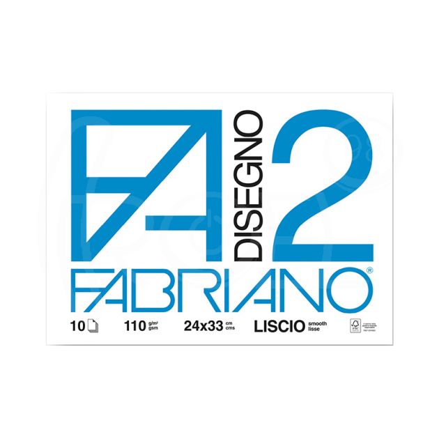 Скицник за рисуване Fabriano Disegno 2, 24 x 33 см., 110 гр. / м2, гладък, подлепен, мека корица, 10 листа main product photo
