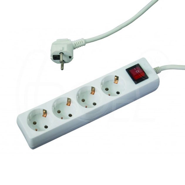 Разклонител с 4 гнезда с ключ, 1.5м кабел main product photo