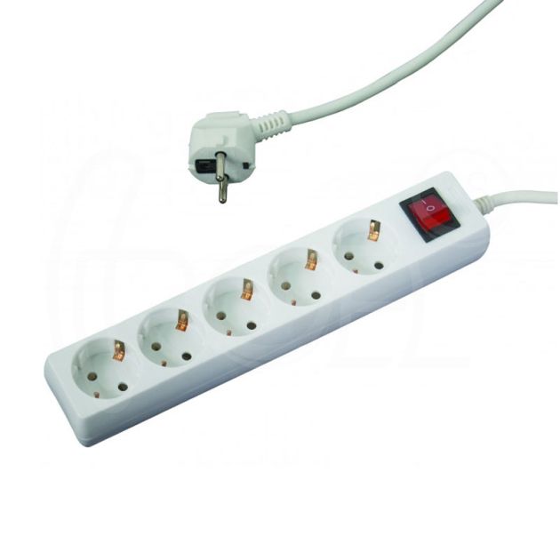 Разклонител с 5 гнезда с ключ, 1.5м кабел main product photo