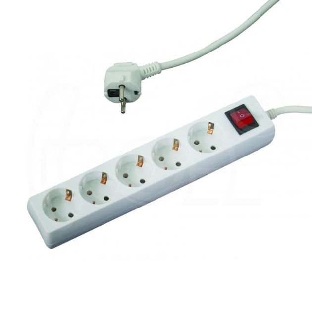 Разклонител с 5 гнезда с ключ, 3м кабел main product photo