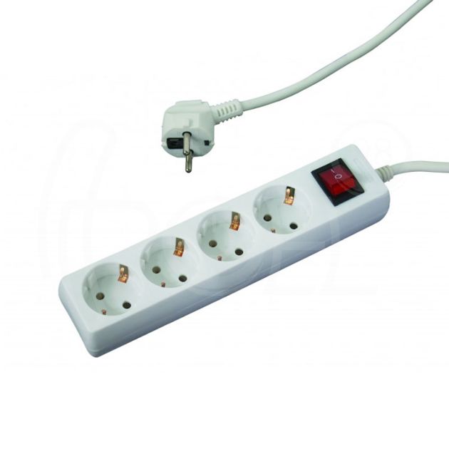 Разклонител с 4 гнезда, с ключ, 5 метра кабел main product photo