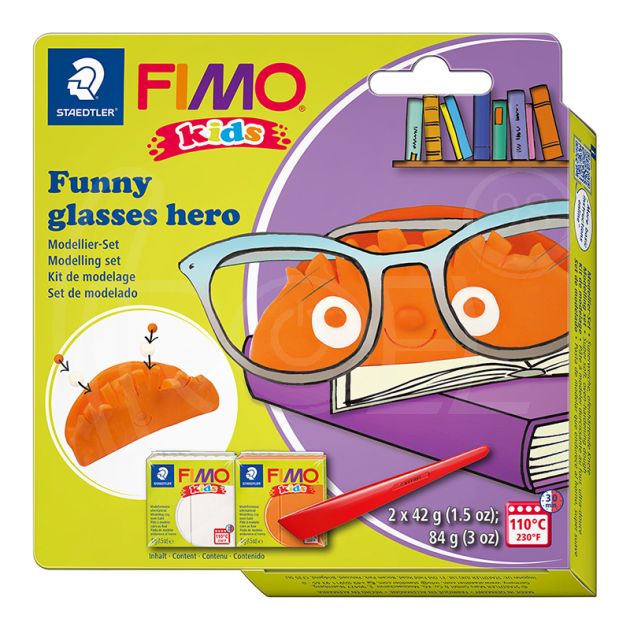 Комплект глина Staedtler Fimo Kids, 2 x 42 гр., Glasses hero main product photo