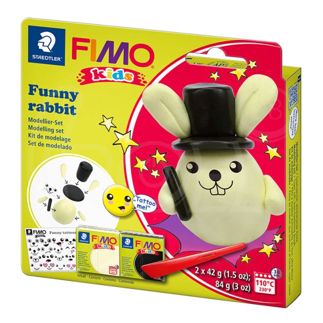 Комплект глина Staedtler Fimo Kids, 2 x 42 гр., Rabbit main product photo