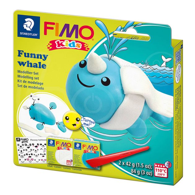 Комплект глина Staedtler Fimo Kids, 2 x 42 гр., Whale main product photo
