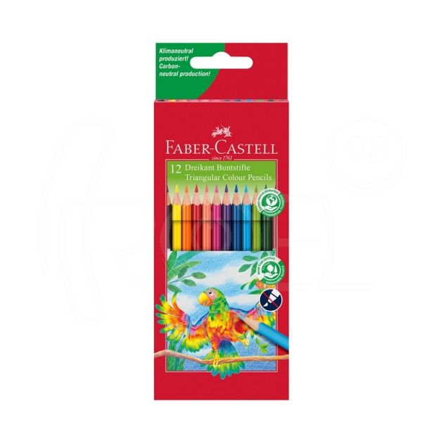 Цветни мoливи Faber-Castell, Triangular, 12 цвята main product photo
