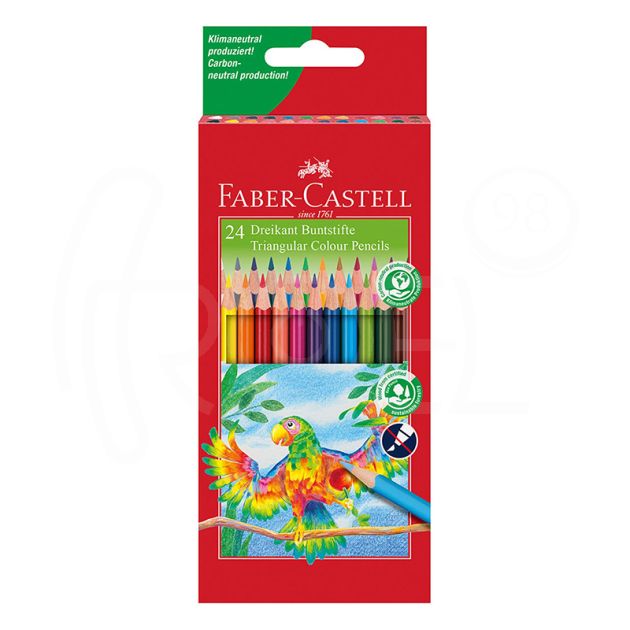 Цветни мoливи Faber-Castell, Triangular, 24 цвята main product photo