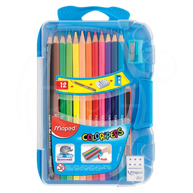 Цветни моливи Maped Color Peps, 12 цвята в PVC кутия main product photo