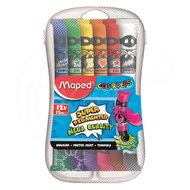 Темперна боя  Maped Color'peps, тубичка, 12 цв. х 12 мл., в РР кутия main product photo