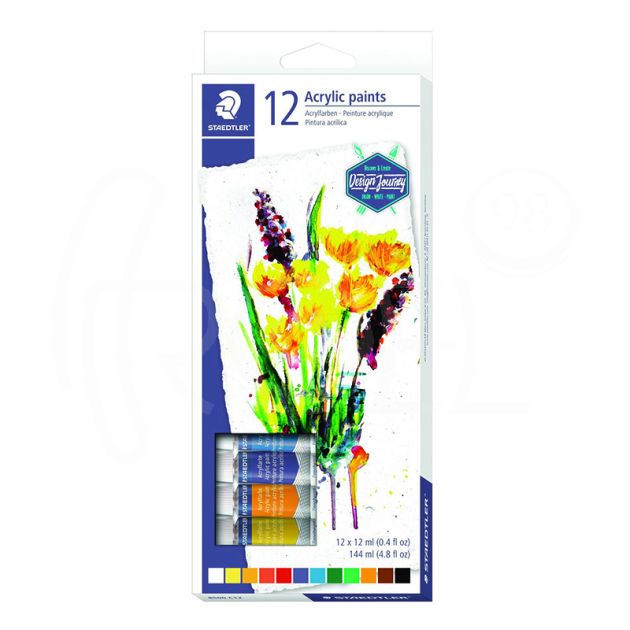 Акрилни бои Staedtler Design Journey, 12 цвята х 12 мл. main product photo