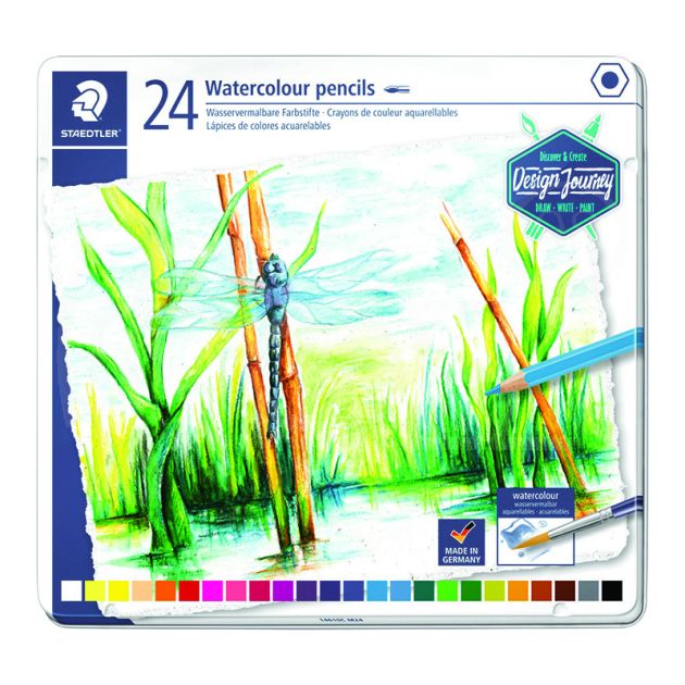Акварелни моливи Staedtler Design Journey, 24 цвята, метална кутия main product photo