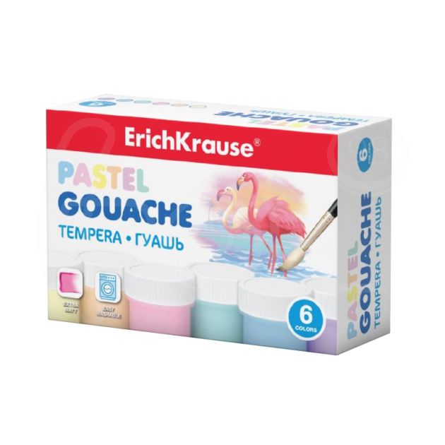 Темперни бои Erich Krause Пастел, 6 цвята x 20 мл. main product photo