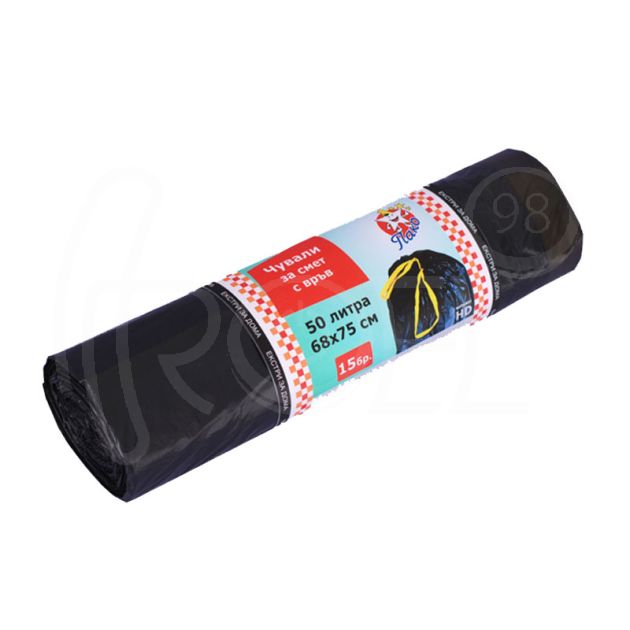 Чували за смет, 68 х 75 см, 50 л., с връв, 10 бр. main product photo