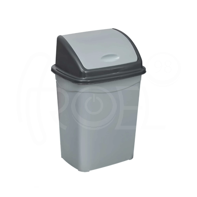 Кош за отпадъци Planet с люлеещ капак, 26 л., сив main product photo