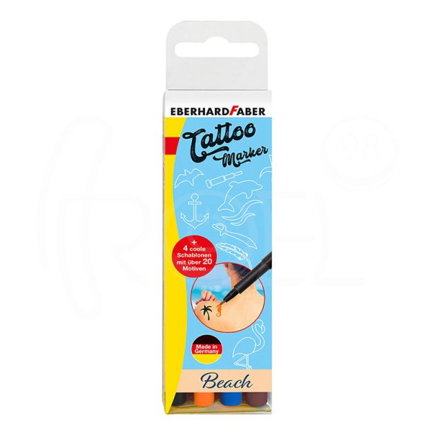 Комплект маркери за татуировки Eberhard Faber, с включени шаблони, 4 цвята main product photo