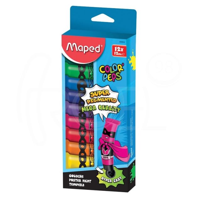 Темперна боя Maped Color'peps, тубичка 12 цв. х 12 мл., в картонена кутия main product photo