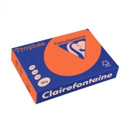 Картон цветен Clairefontaine, наситен, Intensive Orange, A4, 160 гр./м2, 250 листа