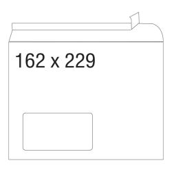 Плик, СЗЛ, С5, 162 х 229 мм, с ляв прозорец, 100 бр./оп.