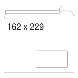 Плик, СЗЛ, C5, 162 х 229 мм, с десен прозорец, 100 бр./оп.