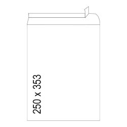 Плик, СЗЛ, B4, 250 х 353 мм, къса страна, бял, 100 бр./оп.