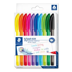 Комплект химикалки Staedtler 432 М, 10 цвята