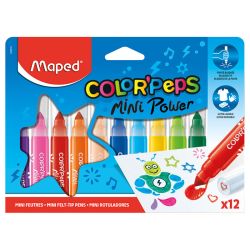 Флумастери Maped Color'Peps Mini Power, 12 цвята