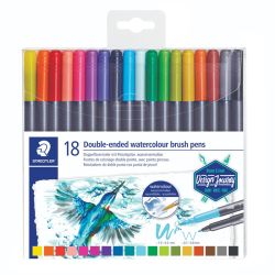 Акварелни флумастри Staedtler Design Journey , двувърхи, 18 цвята