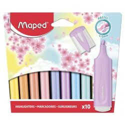 Текст маркери Maped Fluo Peps Pastel, 10 броя в блистер