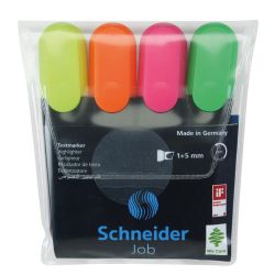 Комплект текстмаркери Schneider Job, 4 цвята