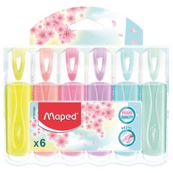 Текстмаркер Maped Fluo Peps Pastel, 6 цвята