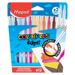 Флумастери Maped ColorPeps Oops, 10 цвята+2 изтриващи