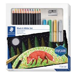 Комплект за рисуване Staedtler Design Journey Black&White, 17 части